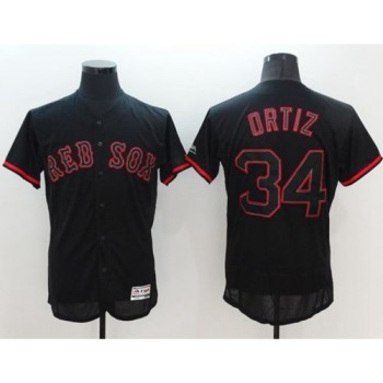 Red Sox #34 David Ortiz Black Fashion Flexbase Authentic Collection Stitched MLB Jersey Red Sox #34 David Ortiz Black Fashion Flexbase Authentic Collection Stitched MLB Jersey