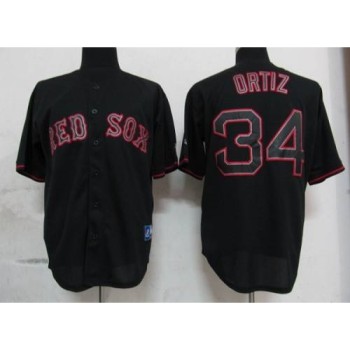 Red Sox #34 David Ortiz Black Fashion Stitched MLB Jersey Red Sox #34 David Ortiz Black Fashion Stitched MLB Jersey