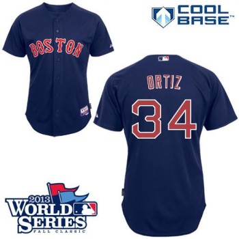 Red Sox #34 David Ortiz Dark Blue Cool Base 2013 World Series Patch Stitched MLB Jersey Red Sox #34 David Ortiz Dark Blue Cool Base 2013 World Series Patch Stitched MLB Jersey