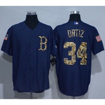 Red Sox #34 David Ortiz Denim Blue Salute to Service Stitched MLB Jersey Red Sox #34 David Ortiz Denim Blue Salute to Service Stitched MLB Jersey
