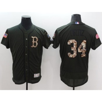 Red Sox #34 David Ortiz Green Flexbase Authentic Collection Salute to Service Stitched MLB Jersey Red Sox #34 David Ortiz Green Flexbase Authentic Collection Salute to Service Stitched MLB Jersey