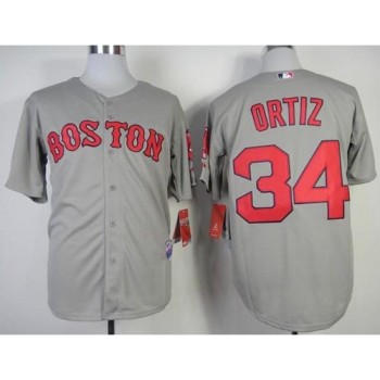Red Sox #34 David Ortiz Grey Stitched MLB Jersey Red Sox #34 David Ortiz Grey Stitched MLB Jersey