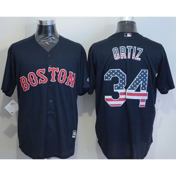 Red Sox #34 David Ortiz Navy Blue USA Flag Fashion Stitched MLB Jersey Red Sox #34 David Ortiz Navy Blue USA Flag Fashion Stitched MLB Jersey