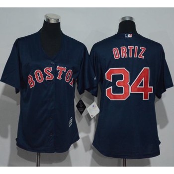 Red Sox #34 David Ortiz Navy Blue Women's Alternate Stitched MLB Jersey Red Sox #34 David Ortiz Navy Blue Women's Alternate Stitched MLB Jersey