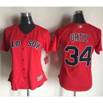 Red Sox #34 David Ortiz Red Women's Fashion Stitched MLB Jersey Red Sox #34 David Ortiz Red Women's Fashion Stitched MLB Jersey