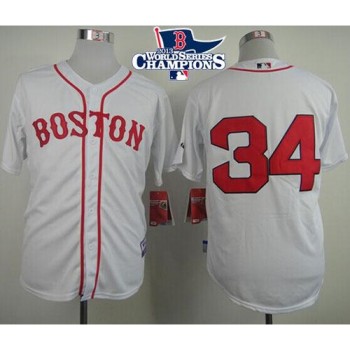 Red Sox #34 David Ortiz White Cool Base 2013 World Series Champions Patch Stitched MLB Jersey Red Sox #34 David Ortiz White Cool Base 2013 World Series Champions Patch Stitched MLB Jersey
