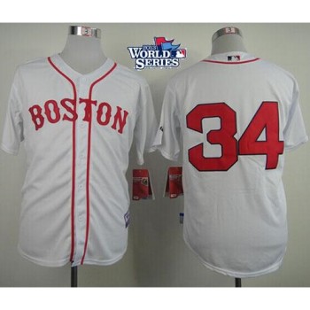 Red Sox #34 David Ortiz White Cool Base 2013 World Series Patch Stitched MLB Jersey Red Sox #34 David Ortiz White Cool Base 2013 World Series Patch Stitched MLB Jersey