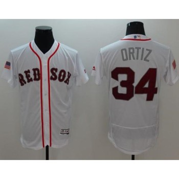 Red Sox #34 David Ortiz White Fashion Stars & Stripes Flexbase Authentic Stitched MLB Jersey Red Sox #34 David Ortiz White Fashion Stars & Stripes Flexbase Authentic Stitched MLB Jersey
