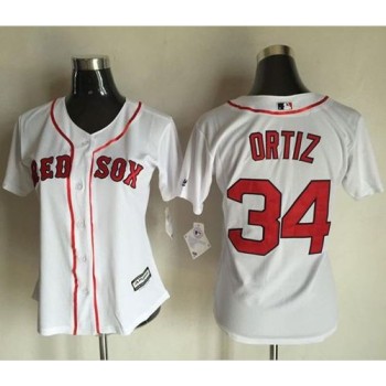 Red Sox #34 David Ortiz White Women's Fashion Stitched MLB Jersey Red Sox #34 David Ortiz White Women's Fashion Stitched MLB Jersey
