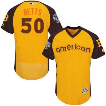 Red Sox #50 Mookie Betts Gold Flexbase Authentic Collection 2016 All-Star American League Stitched MLB Jersey Red Sox #50 Mookie Betts Gold Flexbase Authentic Collection 2016 All-Star American League Stitched MLB Jersey