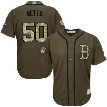 Red Sox #50 Mookie Betts Green Salute to Service Stitched Youth MLB Jersey Red Sox #50 Mookie Betts Green Salute to Service Stitched Youth MLB Jersey