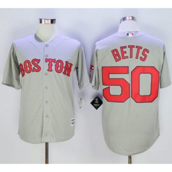 Red Sox #50 Mookie Betts Grey New Cool Base Stitched MLB Jersey