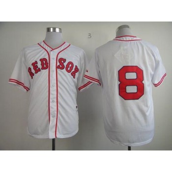 Red Sox #8 Carl Yastrzemski White 1936 Turn Back The Clock Stitched MLB Jersey