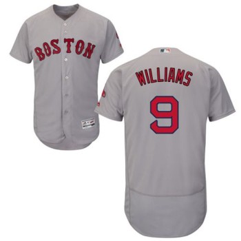 Red Sox #9 Ted Williams Grey Flexbase Authentic Collection Stitched MLB Jersey Red Sox #9 Ted Williams Grey Flexbase Authentic Collection Stitched MLB Jersey
