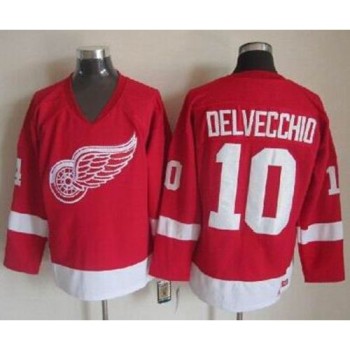 Red Wings #10 Alex Delvecchio Red CCM Throwback Stitched NHL Jersey Red Wings #10 Alex Delvecchio Red CCM Throwback Stitched NHL Jersey