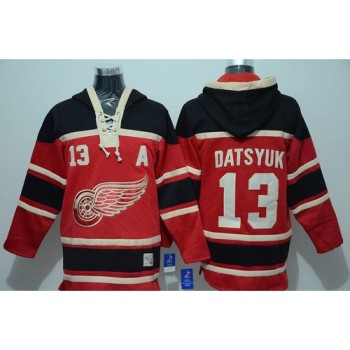 Red Wings #13 Pavel Datsyuk Red Sawyer Hooded Sweatshirt Stitched NHL Jersey Red Wings #13 Pavel Datsyuk Red Sawyer Hooded Sweatshirt Stitched NHL Jersey