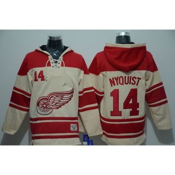 Red Wings #14 Gustav Nyquist Cream Sawyer Hooded Sweatshirt Stitched NHL Jersey Red Wings #14 Gustav Nyquist Cream Sawyer Hooded Sweatshirt Stitched NHL Jersey