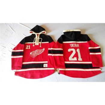 Red Wings #21 Tomas Tatar Red Sawyer Hooded Sweatshirt Stitched NHL Jersey Red Wings #21 Tomas Tatar Red Sawyer Hooded Sweatshirt Stitched NHL Jersey