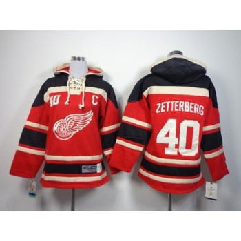 Red Wings #40 Henrik Zetterberg Red Sawyer Hooded Sweatshirt Stitched Youth NHL Jersey Red Wings #40 Henrik Zetterberg Red Sawyer Hooded Sweatshirt Stitched Youth NHL Jersey