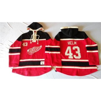Red Wings #43 Darren Helm Red Sawyer Hooded Sweatshirt Stitched NHL Jersey Red Wings #43 Darren Helm Red Sawyer Hooded Sweatshirt Stitched NHL Jersey