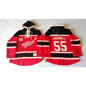 Red Wings #55 Niklas Kronwall Red Sawyer Hooded Sweatshirt Stitched NHL Jersey Red Wings #55 Niklas Kronwall Red Sawyer Hooded Sweatshirt Stitched NHL Jersey