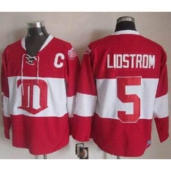 Red Wings #5 Nicklas Lidstrom Red Winter Classic CCM Throwback Stitched NHL Jersey Red Wings #5 Nicklas Lidstrom Red Winter Classic CCM Throwback Stitched NHL Jersey
