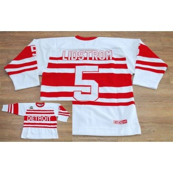 Red Wings #5 Nicklas Lidstrom White CCM Throwback 75TH Stitched NHL Jersey Red Wings #5 Nicklas Lidstrom White CCM Throwback 75TH Stitched NHL Jersey