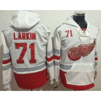 Red Wings #71 Dylan Larkin White Name & Number Pullover NHL Hoodie Red Wings #71 Dylan Larkin White Name & Number Pullover NHL Hoodie