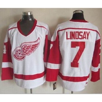 Red Wings #7 Ted Lindsay White CCM Throwback Stitched NHL Jersey Red Wings #7 Ted Lindsay White CCM Throwback Stitched NHL Jersey