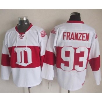 Red Wings #93 Johan Franzen White Winter Classic CCM Throwback Stitched NHL Jersey