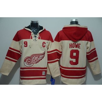Red Wings #9 Gordie Howe Cream Sawyer Hooded Sweatshirt Stitched NHL Jersey Red Wings #9 Gordie Howe Cream Sawyer Hooded Sweatshirt Stitched NHL Jersey
