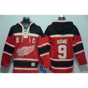 Red Wings #9 Gordie Howe Red Sawyer Hooded Sweatshirt Stitched NHL Jersey Red Wings #9 Gordie Howe Red Sawyer Hooded Sweatshirt Stitched NHL Jersey