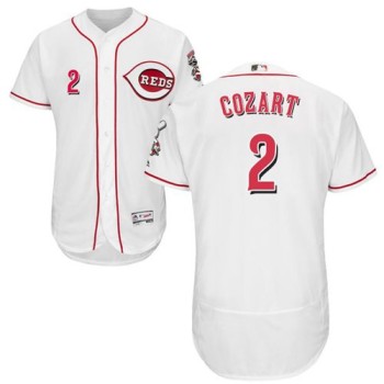Reds #2 Zack Cozart White Flexbase Authentic Collection Stitched MLB Jersey Reds #2 Zack Cozart White Flexbase Authentic Collection Stitched MLB Jersey