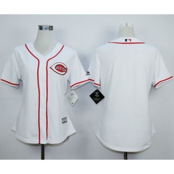 Reds Blank White Home Women's Stitched MLB Jersey Reds Blank White Home Women's Stitched MLB Jersey