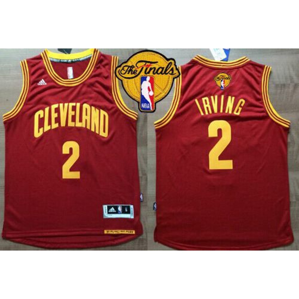 Revolution 30 Cavaliers #2 Kyrie Irving Red The Finals Patch Stitched NBA Jersey