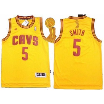 Revolution 30 Cavaliers #5 J.R. Smith Yellow The Champions Patch Stitched NBA Jersey Revolution 30 Cavaliers #5 J.R. Smith Yellow The Champions Patch Stitched NBA Jersey