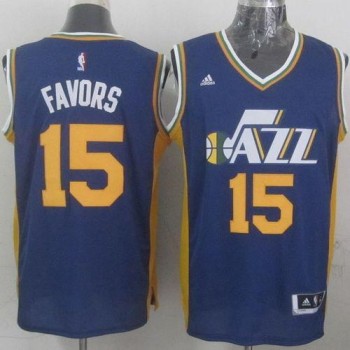 Revolution 30 Jazz #15 Derrick Favors Navy Blue Stitched NBA Jersey Revolution 30 Jazz #15 Derrick Favors Navy Blue Stitched NBA Jersey