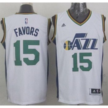Revolution 30 Jazz #15 Derrick Favors White Stitched NBA Jersey Revolution 30 Jazz #15 Derrick Favors White Stitched NBA Jersey