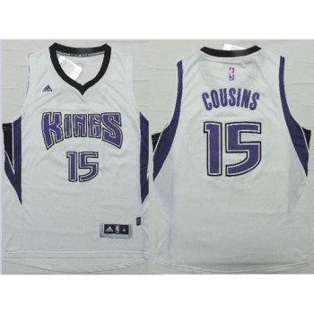 Revolution 30 Kings #15 DeMarcus Cousins White Stitched NBA Jersey