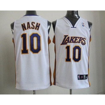 Revolution 30 Lakers #10 Steve Nash White Stitched NBA Jersey Revolution 30 Lakers #10 Steve Nash White Stitched NBA Jersey
