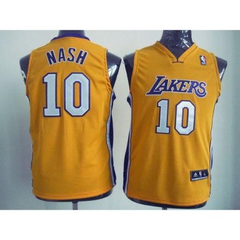 Revolution 30 Lakers #10 Steve Nash Yellow Stitched Youth NBA Jersey Revolution 30 Lakers #10 Steve Nash Yellow Stitched Youth NBA Jersey