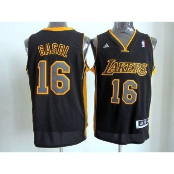 Revolution 30 Lakers #16 Pau Gasol Black(Gold NO.) Stitched NBA Jersey Revolution 30 Lakers #16 Pau Gasol Black(Gold NO.) Stitched NBA Jersey