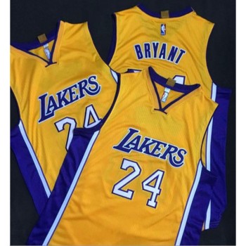 Revolution 30 Lakers #24 Kobe Bryant Yellow Stitched NBA Jersey
