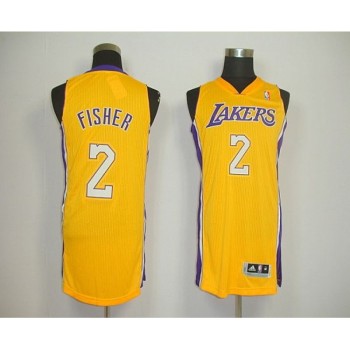 Revolution 30 Lakers #2 Derek Fisher Yellow Stitched NBA Jersey Revolution 30 Lakers #2 Derek Fisher Yellow Stitched NBA Jersey
