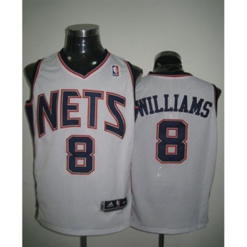Revolution 30 Nets #8 Deron Williams White Stitched NBA Jersey