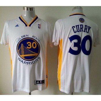 Revolution 30 Warriors #30 Stephen Curry White Alternate Stitched NBA Jersey