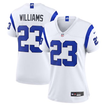Women's Los Angeles Rams #23 Kyren Williams Nike Fearsome White Game Jersey
