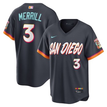 Men's San Diego Padres #3 Jackson Merrill Nike Obsidian 2026 City Connect Stadium Jersey