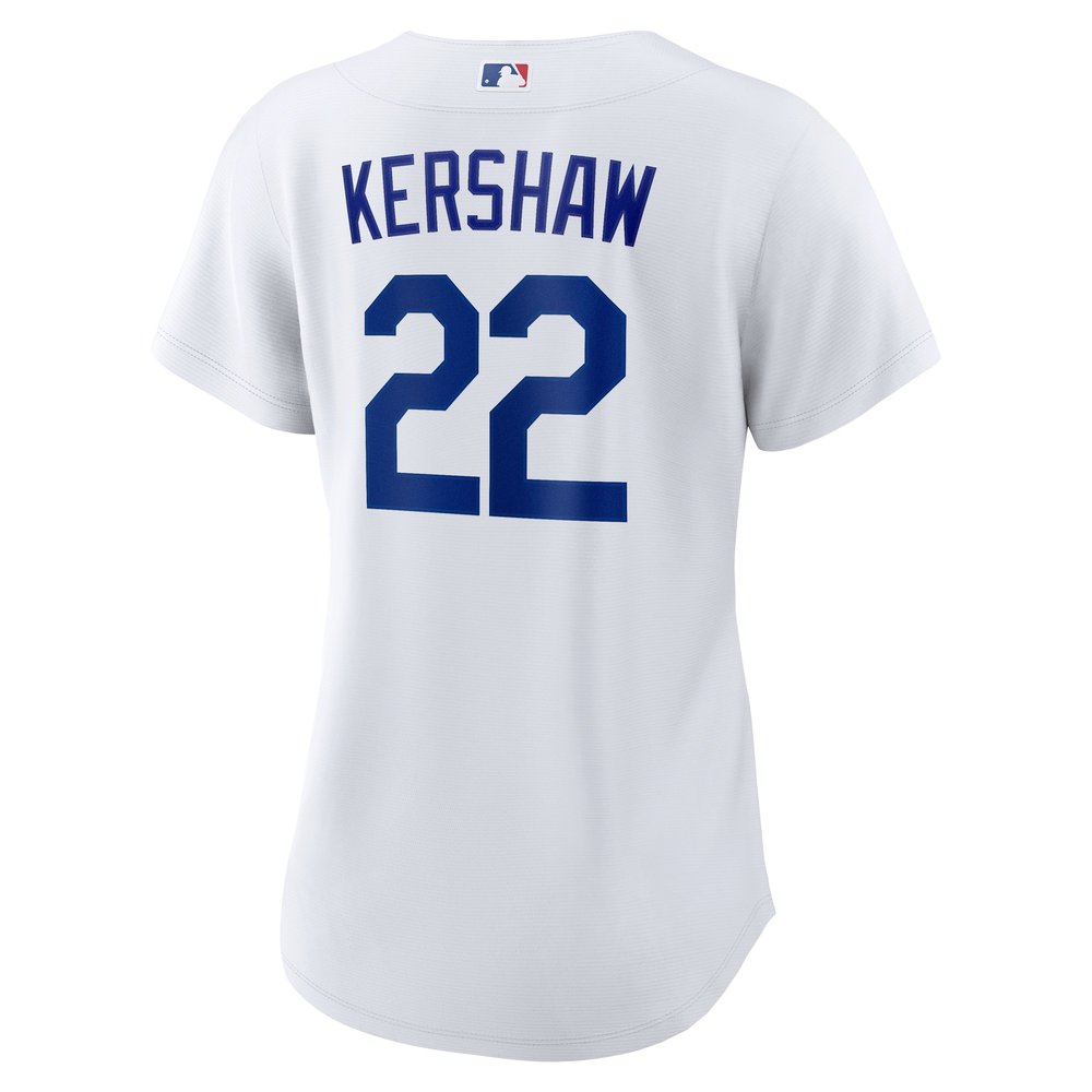 Women's Los Angeles Dodgers #22 Clayton Kershaw White 2024 World Series Home Home Replica Jersey Women's Los Angeles Dodgers #22 Clayton Kershaw White 2024 World Series Home Home Replica Jersey