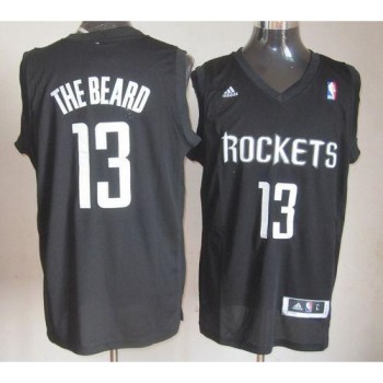 Rockets #13 James Harden Black The Beard Stitched NBA Jersey